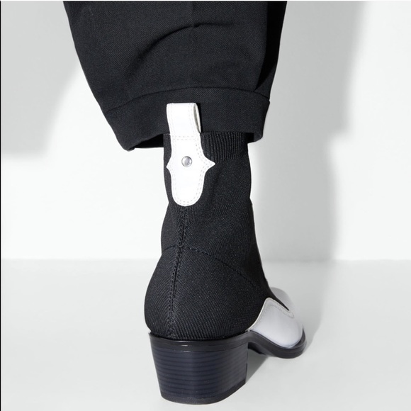 ZARA BNWT Contrasting Stretch Ankle Boots - Picture 6 of 8